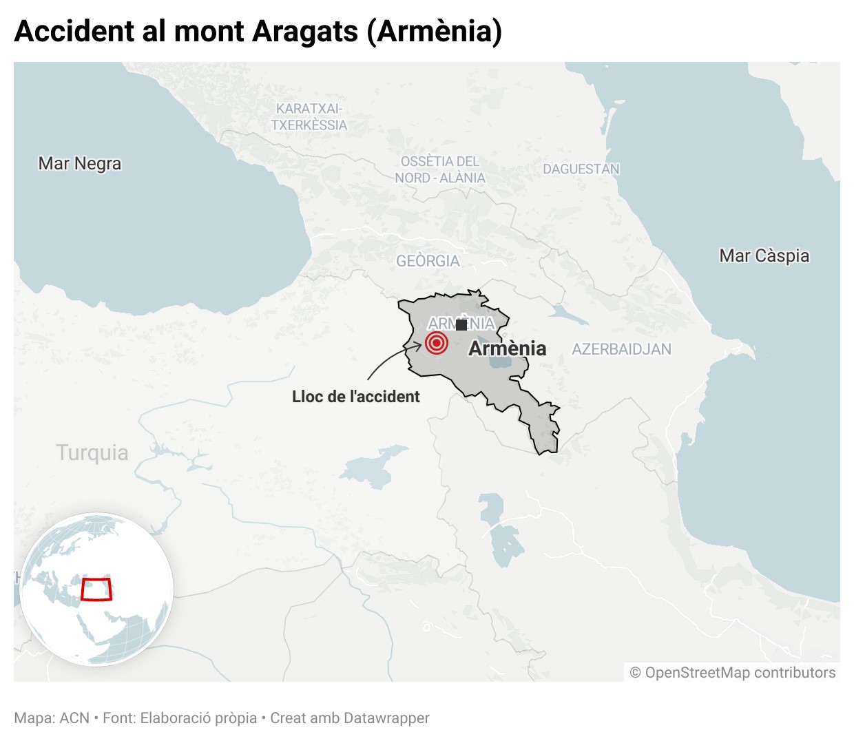 Localització de l'accident on s'han vist involucrats alpinistes catalans